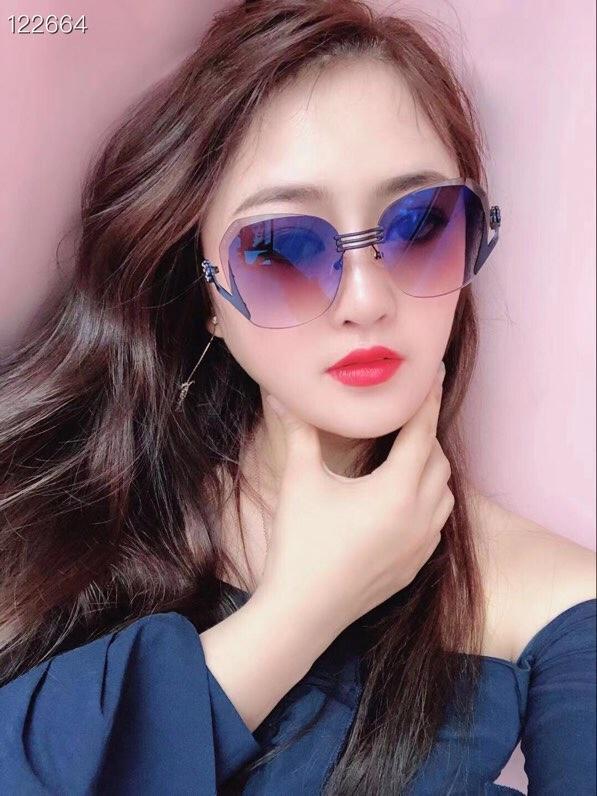 CHANEL香奈兒 2019新款 鏡腿山茶花雙C圖案 無框水晶切邊 女款太陽鏡  lly1229